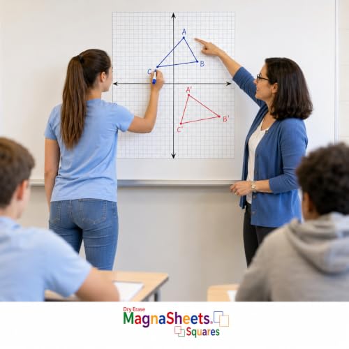 MAGNASHEET SQUARES Jumbo Magnetic Dry Erase Graph Paper