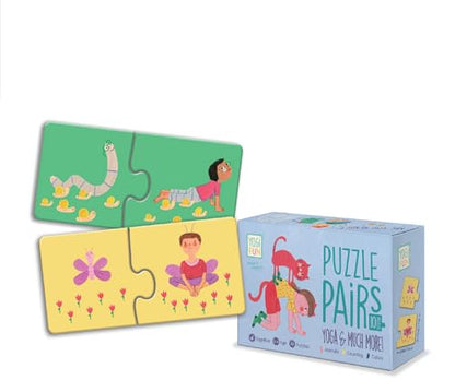 YOGi FUN Yoga Matching Puzzle Pairs | Educational Yoga Game for Kids Ages 2–5 | Learn 10 Yoga Poses, Animals, Colors & Counting | 20 Durable Pieces | Created by Certified Kids Yoga Teacher & Educator