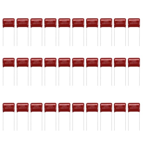 MECCANIXITY 30 Pcs Metallized Polypropylene Film Capacitors 334J 0.33UF - size: 334J 0.33UF