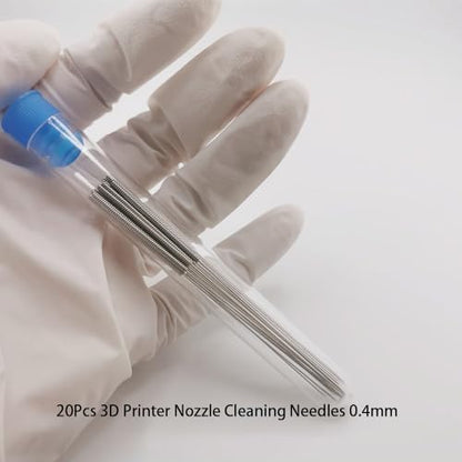 20Pcs 3D Printer Nozzle Cleaning Needles 0.4mm, Stainless Steel Nozzle Cleaning Kit 0.4mm Needles Use for Ender,MK8,V6,Creality,Prusa,Volcano Nozzles Cleaner, (Total Length: 80mm) - style: 20Pcs 3D Printer Nozzle Cleaning Needles 0.4mm