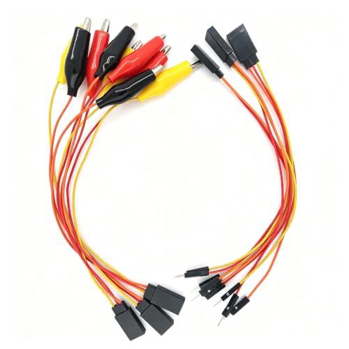 Shrouded Servo Adapter Cable Kit Alligator Clip & Male Pigtail Jumper Wires