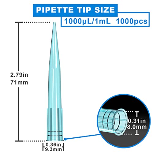 ONiLAB 1000µL Pipette Tips, 1000 Pcs, DNase RNase Free - size: 1000ul/1mL-1000pcs