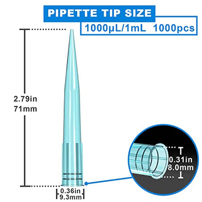 ONiLAB 1000µL Pipette Tips, 1000 Pcs, DNase RNase Free - size: 1000ul/1mL-1000pcs