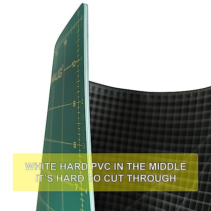 NEWBRAUG 18'' × 24'' Perfect Self Healing Cutting Mat, Non-Slip Gridded Rotary Cutting Board, Necessary for Quilting, Sewing, Craft, Fabric & Scrapbooking(Green/Black) - size: 24"L x 18"W
