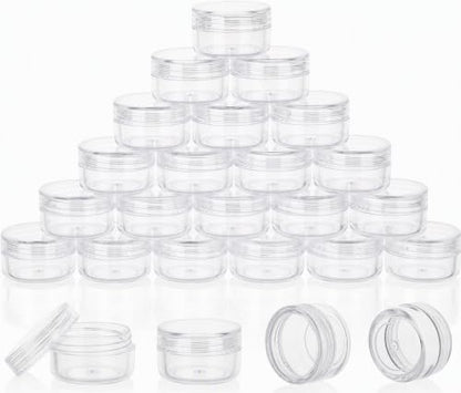 25 Count 5 Gram Sample Containers, Clear Lip Balm Jars - color: Clear