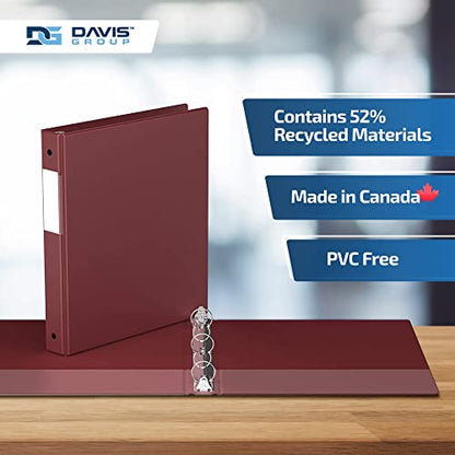 Premium Economy 3-Ring Binder, Spine Label, 1" Round Rings, Burgundy, 6 Pk - color: Burgundy, size: 1 Inch