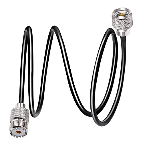 TUOLNK Mini UHF Male to UHF Female Extension Cable Mini Male Plug to SO239 PL259 Female Jack Coax Jumper Cable RG58 for CB Radio Antennas 3.3ft (1M) - size: 3.3ft
