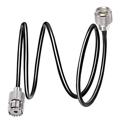 TUOLNK Mini UHF Male to UHF Female Extension Cable Mini Male Plug to SO239 PL259 Female Jack Coax Jumper Cable RG58 for CB Radio Antennas 3.3ft (1M) - size: 3.3ft