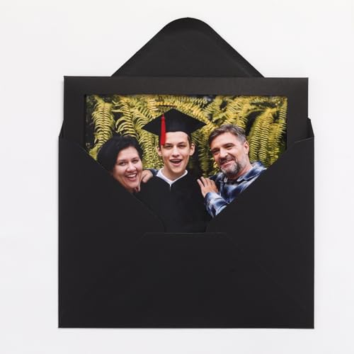 50 Sets Photo Frame Cards with Envelopes 5x7 Paper Picture Frames Bulk - color: Black, size: 5X7