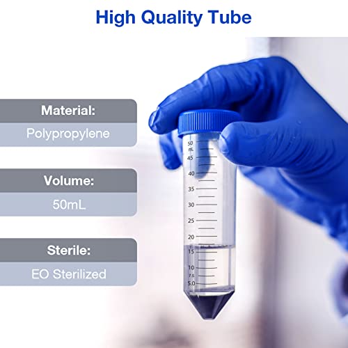 SimPure Centrifuge Tubes 50mL, Conical Tubes Sterile 25PCS Screw Cap Tube - size: 50mL-25Pcs