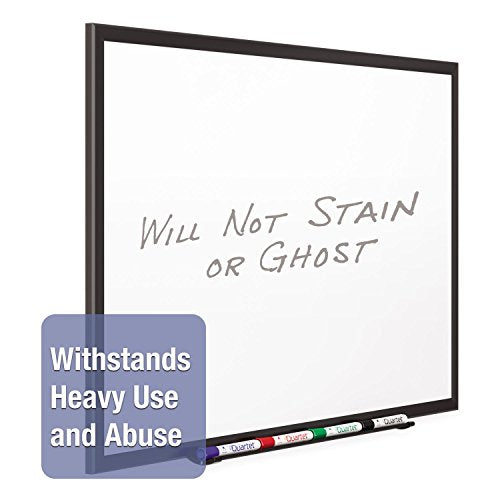 Quartet Magnetic Porcelain Whiteboard, 2' x 3' White Board, Premium, Duramax, Black Aluminum Frame (2543B) - color: Black, size: 36"W x 24"H