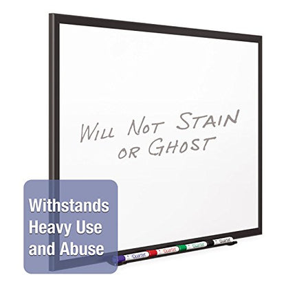 Quartet Magnetic Porcelain Whiteboard, 2' x 3' White Board, Premium, Duramax, Black Aluminum Frame (2543B) - color: Black, size: 36"W x 24"H