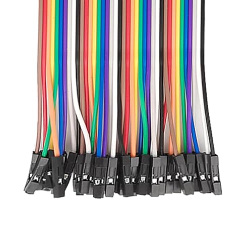 Fielect 120Pcs 50cm Breadboard Jumper Wires Multicolored Dupont Jumper Wires 40Pin Male to FemaIe, Male to Maie, Female to FemaIe Breadboard Jumper Ribbon Cables for Arduino and Raspberry Pi