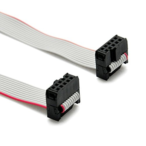 Gikfun 2PCS Flat Ribbon Cable 2.54mm Pitch 2 Row 10 Pin Female to Female Wires IDC Ribbon Connector for Arduino EK1282