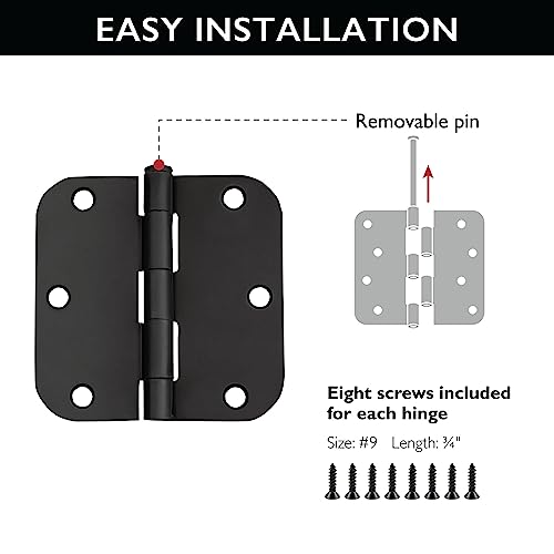 Design House Interior Door Hinge, 3.5", Matte Black - color: Matte Black