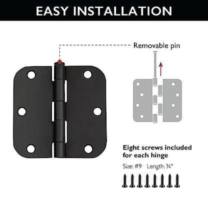 Design House Interior Door Hinge, 3.5", Matte Black - color: Matte Black