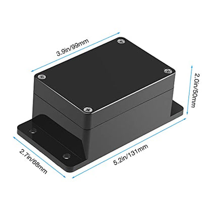 2 Pack IP65 Electronic Project Box Plastic ABS Waterproof Black Junction Box Enclosure with Fixed Ear 3.95" x 2.7" x 2" - size: 3.95" x 2.7" x 2"