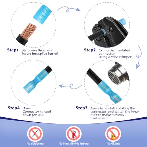 QX&XD 250PCS Heat Shrink Wire Connectors Kit, Wire connectors kit - style: 250PCS