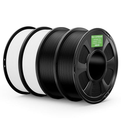 PLA+ 2.0 Filament 1.75mm 3D Printer Filament, 2KG Black/2KG White - color: 2kg*black 2kg*white
