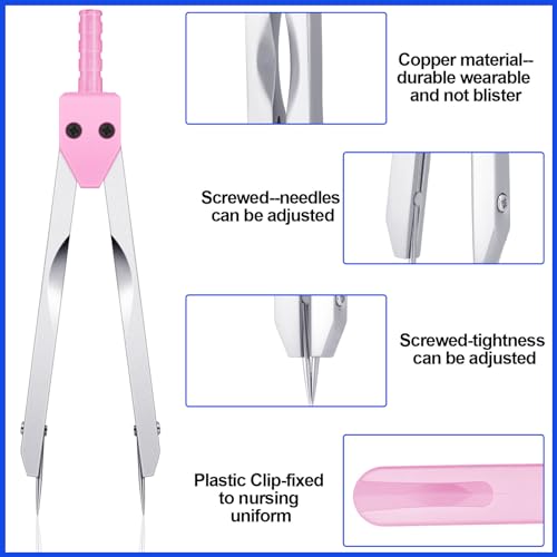 2 Pack Ekg Caliper Ruler Set Medical Measuring Tool Set, Pink and Blue - color: Pink and Blue