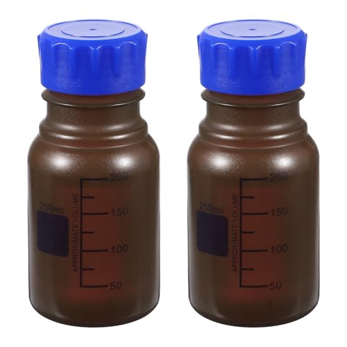 PATIKIL 1000ml Media Storage Bottles,2pcs Plastic Graduated Bottle, Brown - color: Brown, size: 1000ml