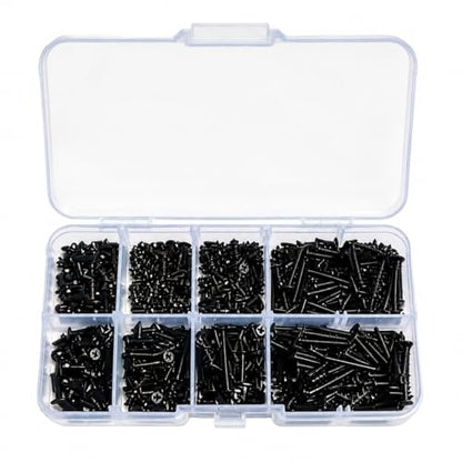 Generic Black Phillips Self Tapping Screw Assortment Kit Miniature Hardware Fasteners 800 Pieces for Electronics