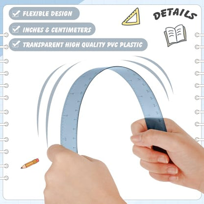 120 Pcs Plastic Ruler Bulk 12 Inch Classroom, Bohemian Colors - color: Bohemian Colors