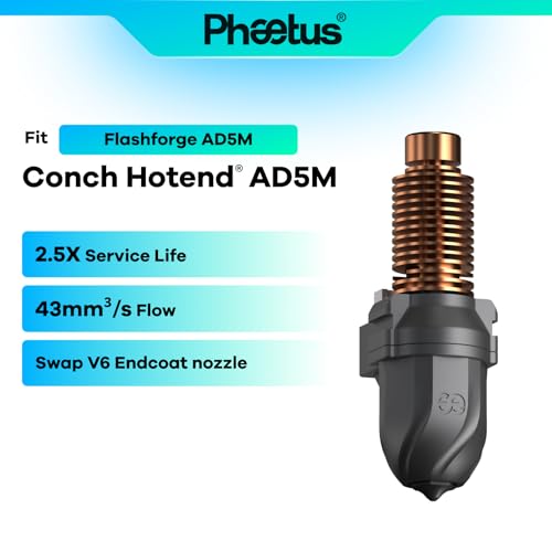 PhaetusxArkfly Conch Hotend for Adventurer 5M/5M Pro 43mm³/s High Flow - color: Black, size: 0.4