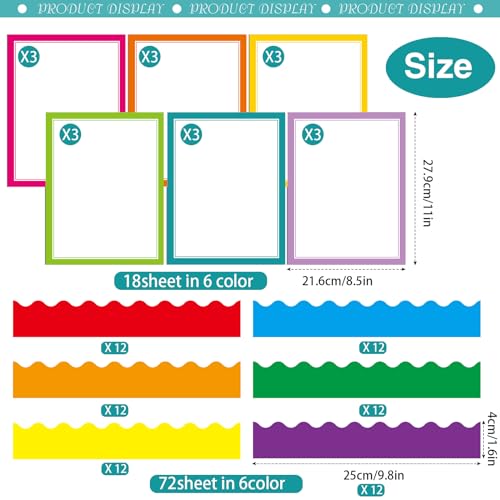 90 Pcs Science Fair Board Supplies Trifold Poster Boards, Neon - color: Neon