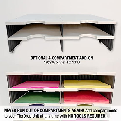 Ultimate Office TierDrop Desktop Organizer Sorter, 8 Compartment, 2-Wide - size: 19"w x 11 1/2"h 13"d