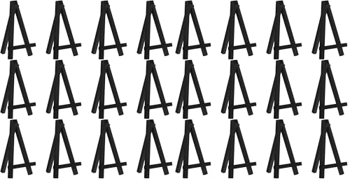 Chuangdi 12 Pcs 5 Inch Black Mini Easel Stands Wood Display Easel - size: 5 Inch (Pack of 2)