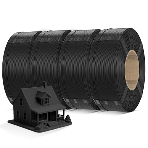 Inslogic Pre-Dried PLA Pro Filament Refill, Black 4kg, Bambu Compatible - color: 4kg-refill Black+black+black+black