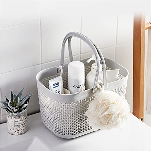 Plastic Portable Shower Caddy Basket, Storage Organizer, Grey, 2 Pack - color: Grey, size: 2 Pack