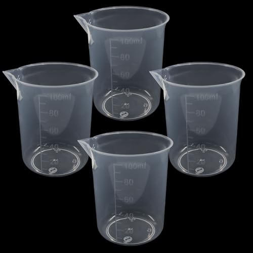 Measuring Cup, 4 Pcs, 100ml/3.4oz, Clear - size: 100ml/3.4oz, style: 4 Pcs