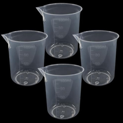 Measuring Cup, 4 Pcs, 100ml/3.4oz, Clear - size: 100ml/3.4oz, style: 4 Pcs