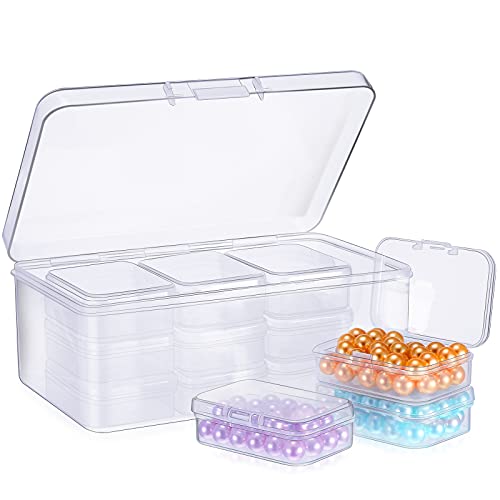 13 Pack Small Plastic Bead Organizers with Clear Case, 2.5 x 1.8 x 0.8 Inch - size: 2.5 x 1.8 x 0.8 Inch