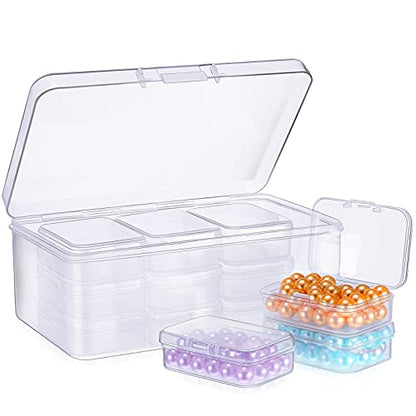 13 Pack Small Plastic Bead Organizers with Clear Case, 2.5 x 1.8 x 0.8 Inch - size: 2.5 x 1.8 x 0.8 Inch