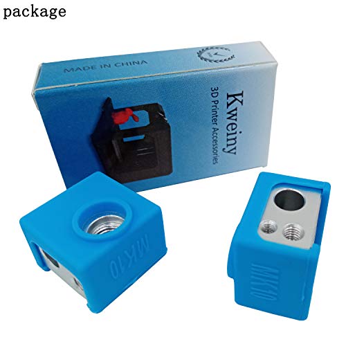 MK10 Heater Block with Silicone Sock 2 Pack for 3D Printer Hotend Extruder