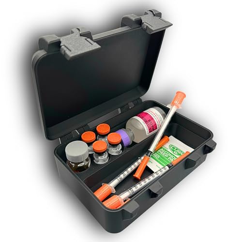 Vial & Syringe Storage Case – 6 Vial Slots | Made in USA | Fits Peptide, Insulin, TRT, HRT & GLP-1 Vials + BAC Water