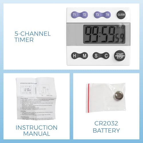 Sper Scientific Portable Digital Kitchen & Lab Timer 810015 - 4 Channel, Large Display, Loud Alarm - 4 pc - size: 4 Pack