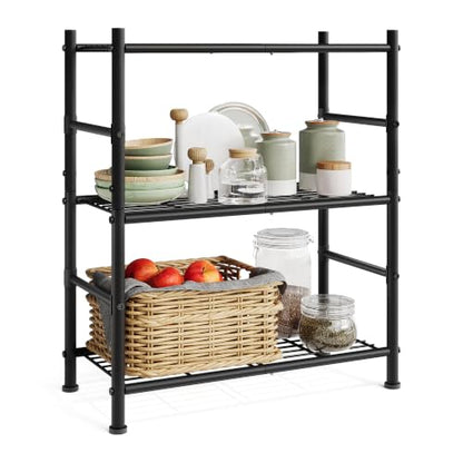 SONGMICS 3-Tier Storage Shelf, Steel Wire Organizer Rack - size: 23.6"W, style: 3-Tier