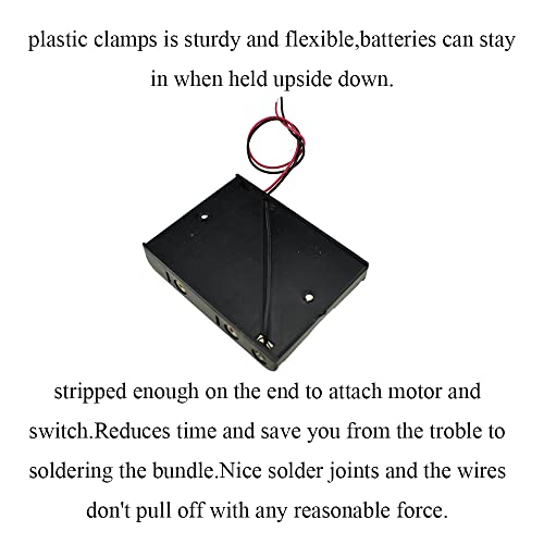 HAHIYO 7.5V 5AA Battery Holder Bundle Series with Wire Sturdy Clapm Flexible Springs Contact Build-in Harnesses Batteries Black Case Easy Install 3 Pieces for Wall Clocks Ham Radio Kids Toys - style: Without cover-5AA-3P