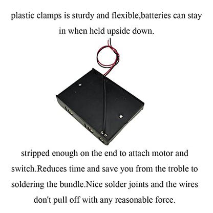 HAHIYO 7.5V 5AA Battery Holder Bundle Series with Wire Sturdy Clapm Flexible Springs Contact Build-in Harnesses Batteries Black Case Easy Install 3 Pieces for Wall Clocks Ham Radio Kids Toys - style: Without cover-5AA-3P