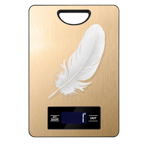 Food Scale, Digital Kitchen Scale with Hanging Loop, 11lb Baking Scale - color: Champagne gold