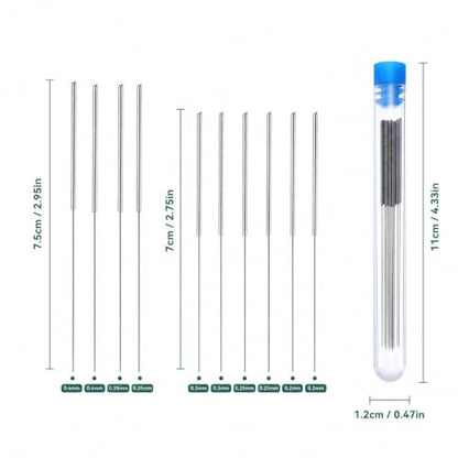 10Pcs Nozzle Cleaning Needles, Stainless Steel Flexible Pins for 3D Printer Extruder Nozzle, Precision Tool for Showerhead, Sink and Small Hole - color: Silver