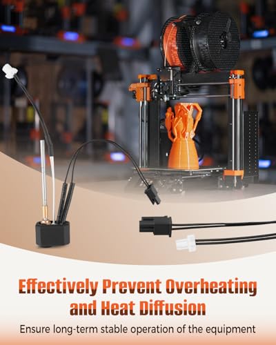 Hotend Kit Print Head Heater Block Fit for Prusa I3 MK4/XL FDM 3D Printer 24V 40W Heating Cartridge Thermistor Extruder Kit with Extra 0.2MM 0.4MM 0.6MM Brass Nozzles Accessories