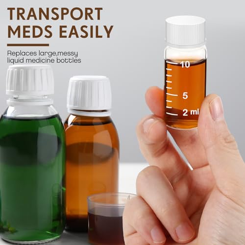 Baderke 4 Pcs Liquid Medicine Travel Container, Clear,10ml - color: Clear, size: 10ml