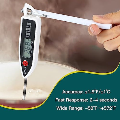 Copkim 6 Set Digital Food Thermometer Long Probe Instant,Black, White, Red - color: Black,White,Red