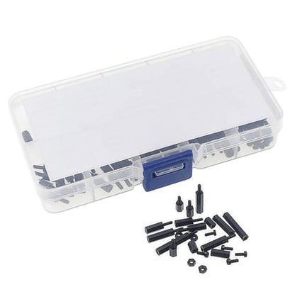 M2 Black Nylon Male-Female Hex Standoffs Screw Nut Assortment Kit - size: 180PCS/M2 Black