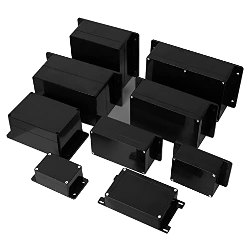 Junction Box IP65 Waterproof Dustproof ABS Plastic Universal Electric Project Enclosure with Fixed Ear Black 6.2x3.5x2.5 inch (2pc) - size: 6.2"x3.5"x2.5"(2 pack)